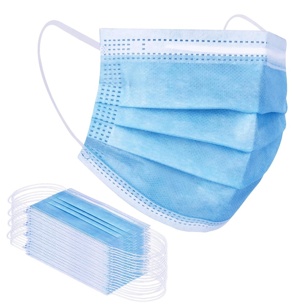 Disposable Mask Blue - Blue Disposable Face Mask 100 Pcs