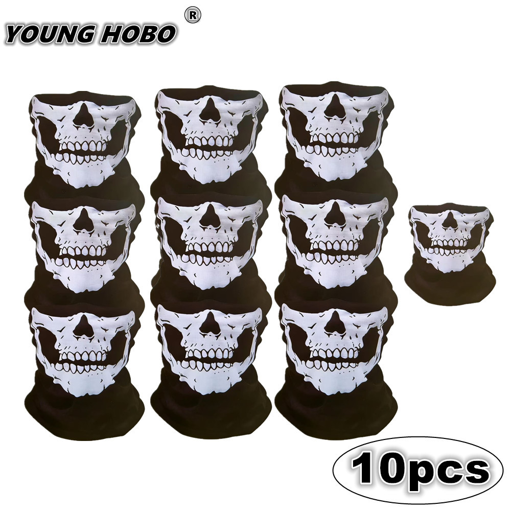 Sports Mask Breathable - 10pcs Skull Seamless Windproof Motorcycle Scarf