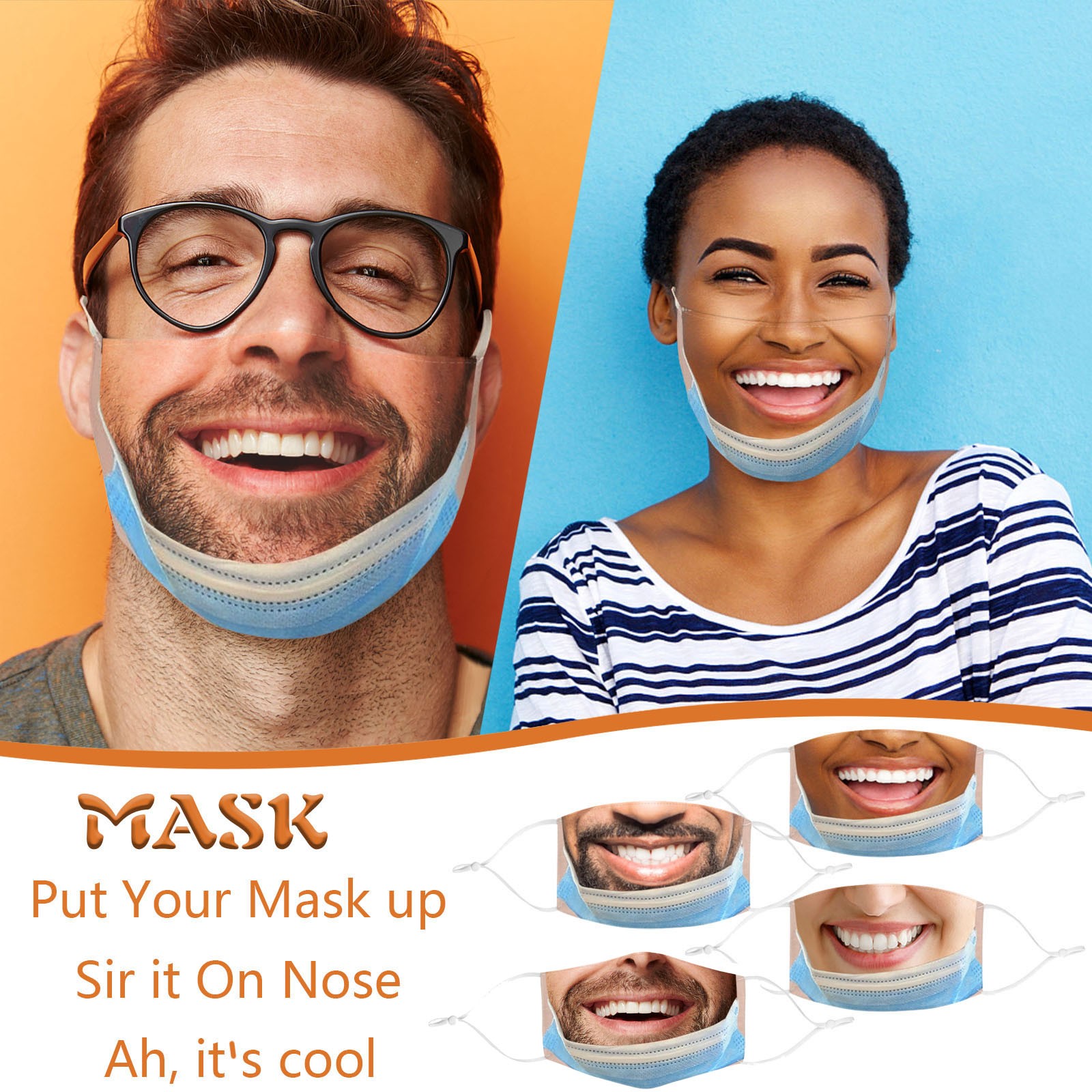 Cloth Face Mask Washable - Adult Funny Mouth Mask Funny Cloth