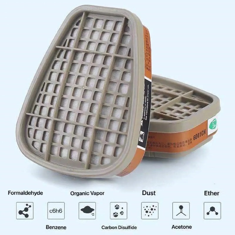 Dust Mask Construction - Activated Carbon 6001 Cartridges 5N11 Cotton