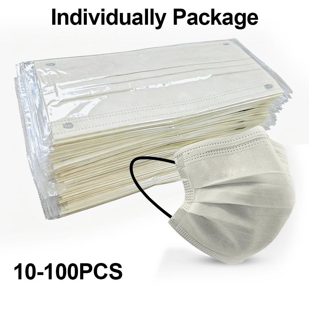 Disposable Mask Blue - 10-100pcs Disposable Adults Individual Package Masks