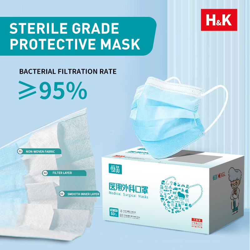 Disposable Mask Blue - 50/100 PCS Box Blue Face Masks