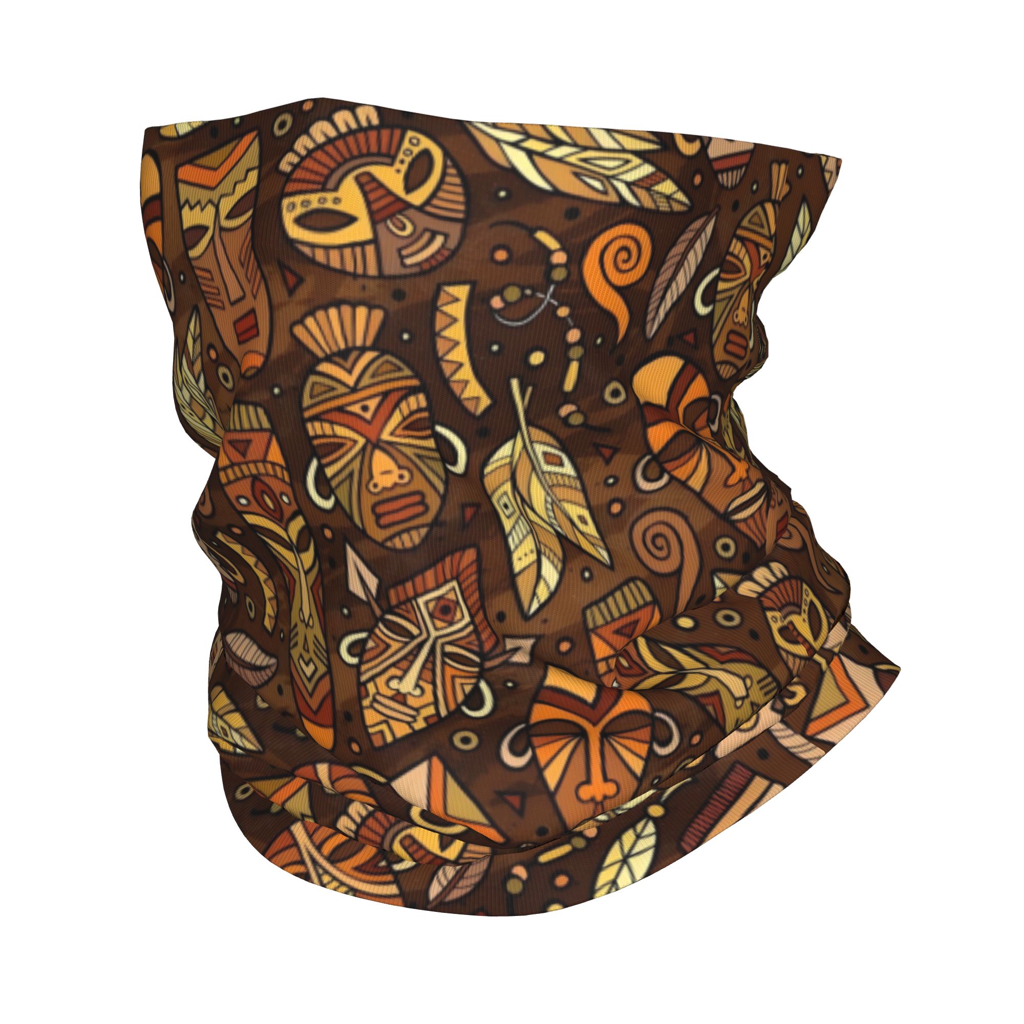 Neck Gaiter Face Cover - Custom Tribal Mask Pattern Bandana Neck