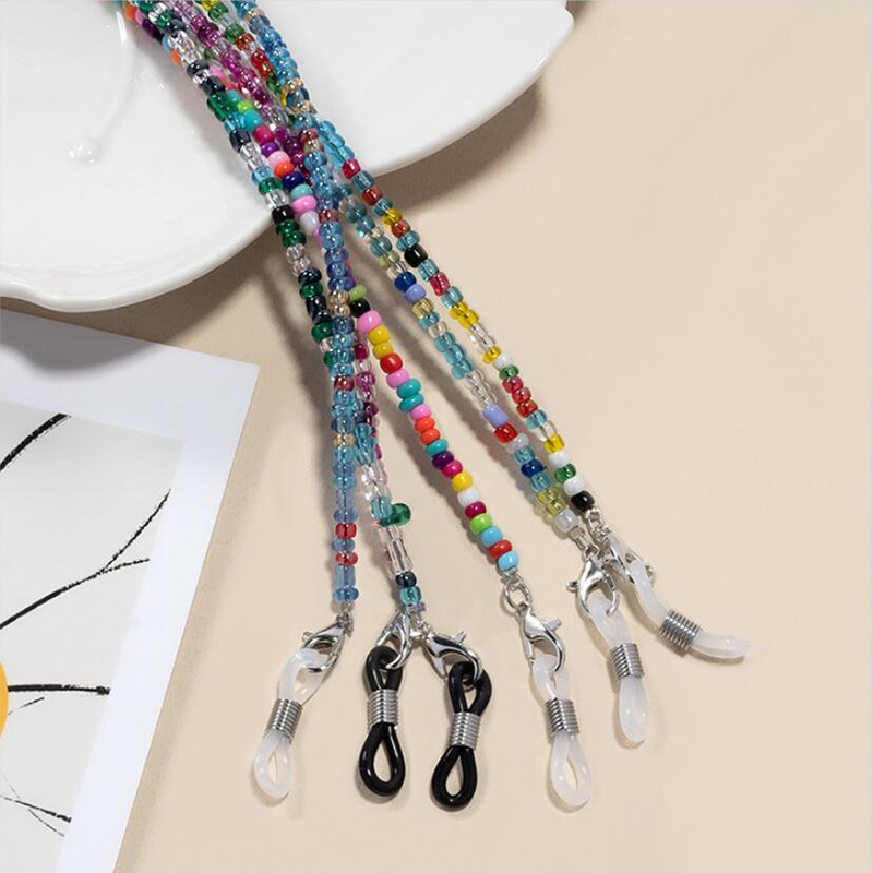 Mask Chain Holder - Colorful Rice Bead Glasses Chain Crystal