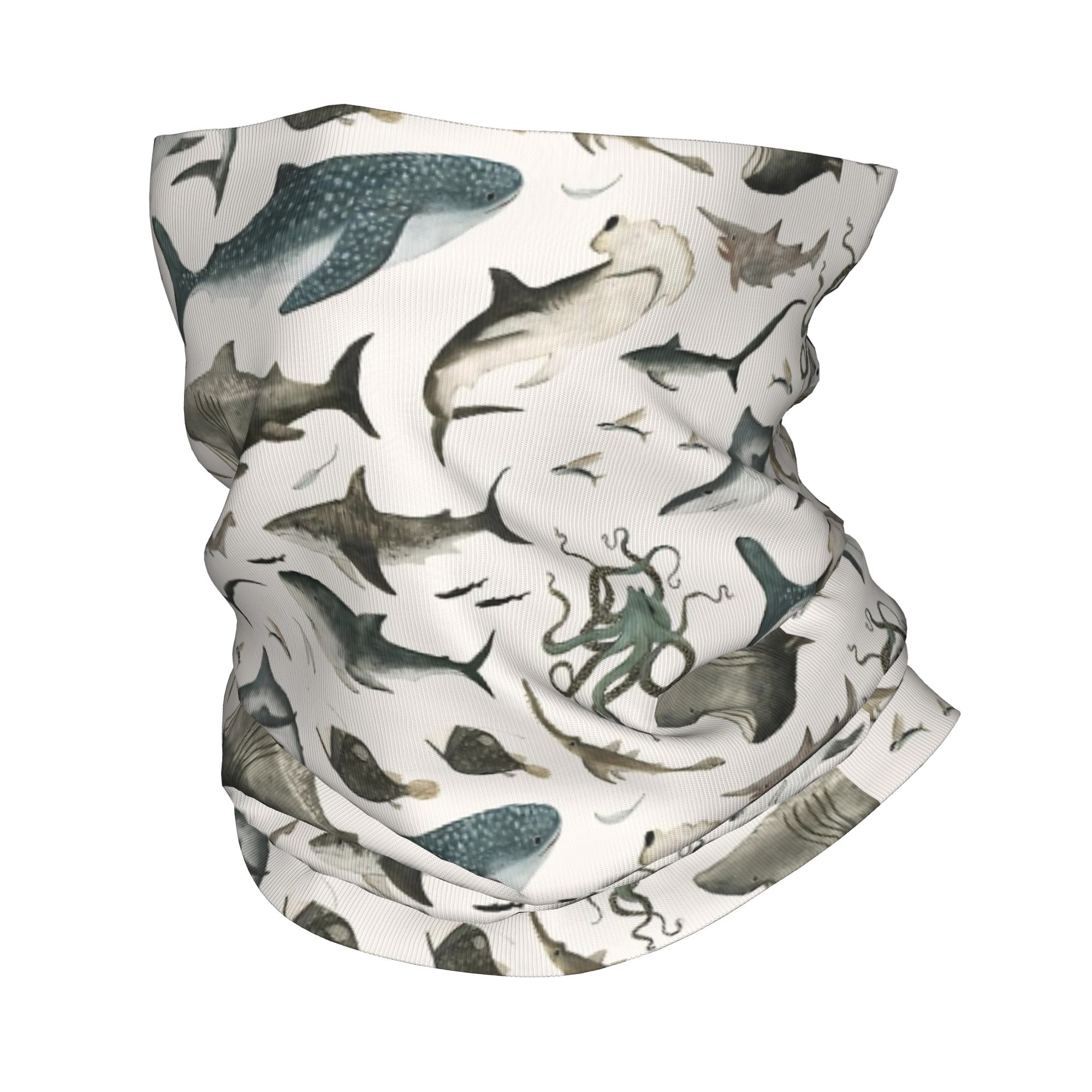 Neck Gaiter Face Cover - Shark Ocean Animal Sharks Bandana Neck