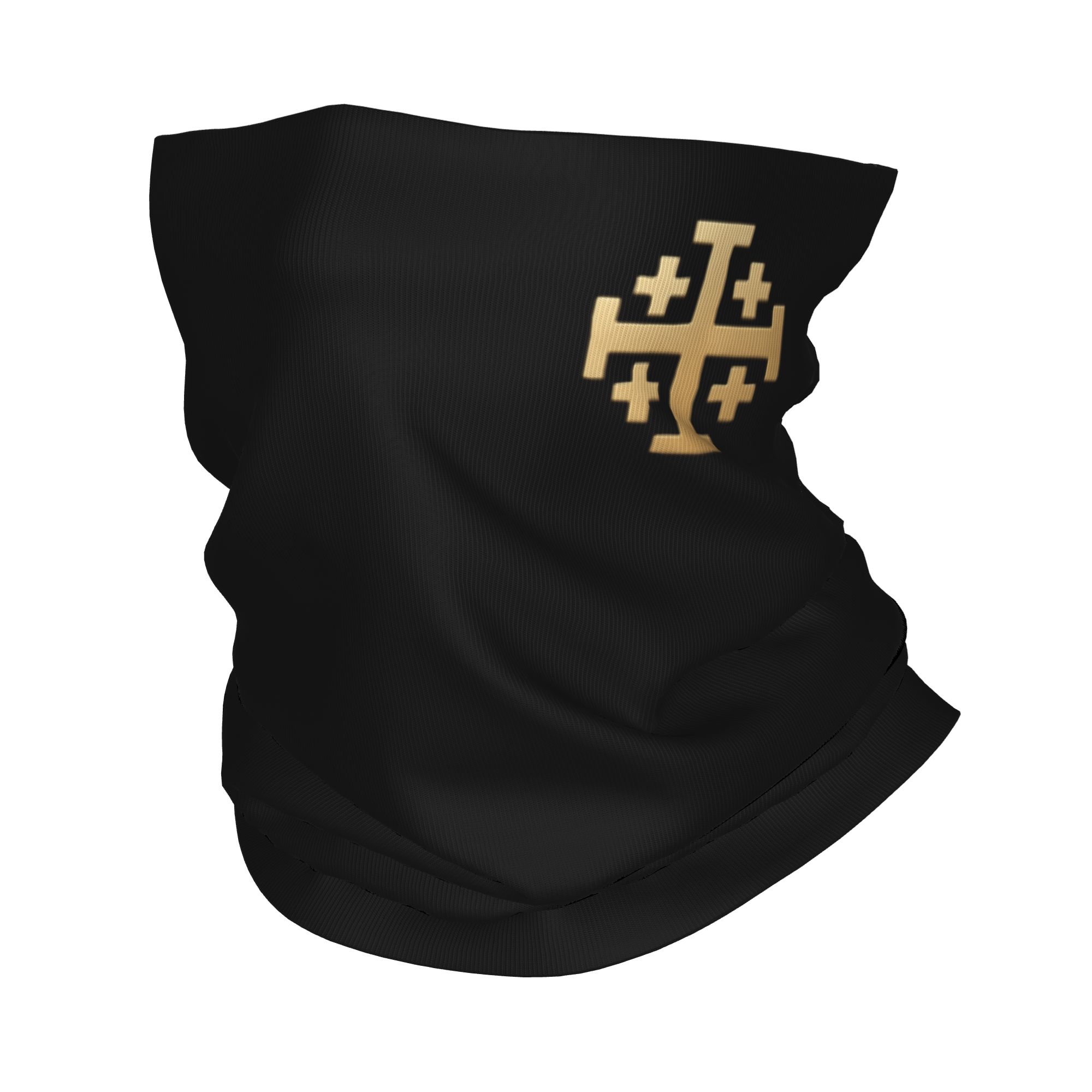 Neck Gaiter Face Cover - Knight Jerusalem Cross Christian Bandana Neck