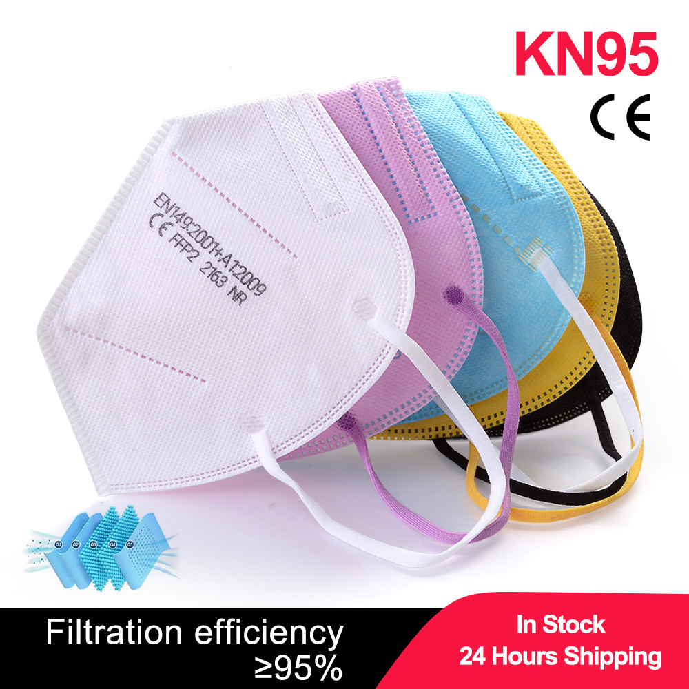 Black Face Mask Pack - 100pcs Kids mascarillas fpp2 Black KN95
