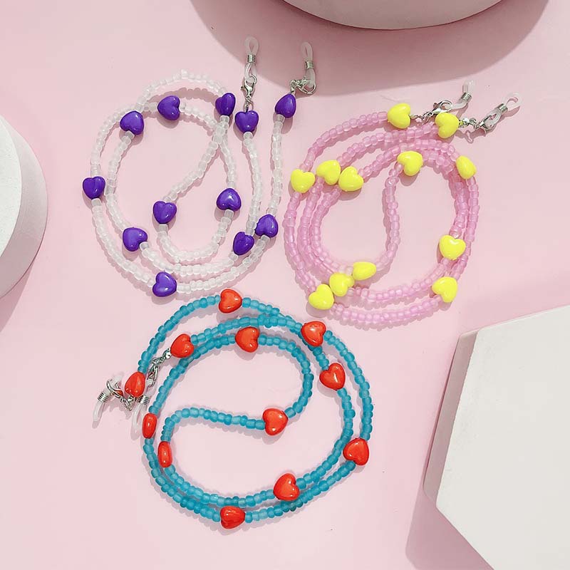 Mask Chain Holder - Trendy Peach Heart Anti Slip Reading