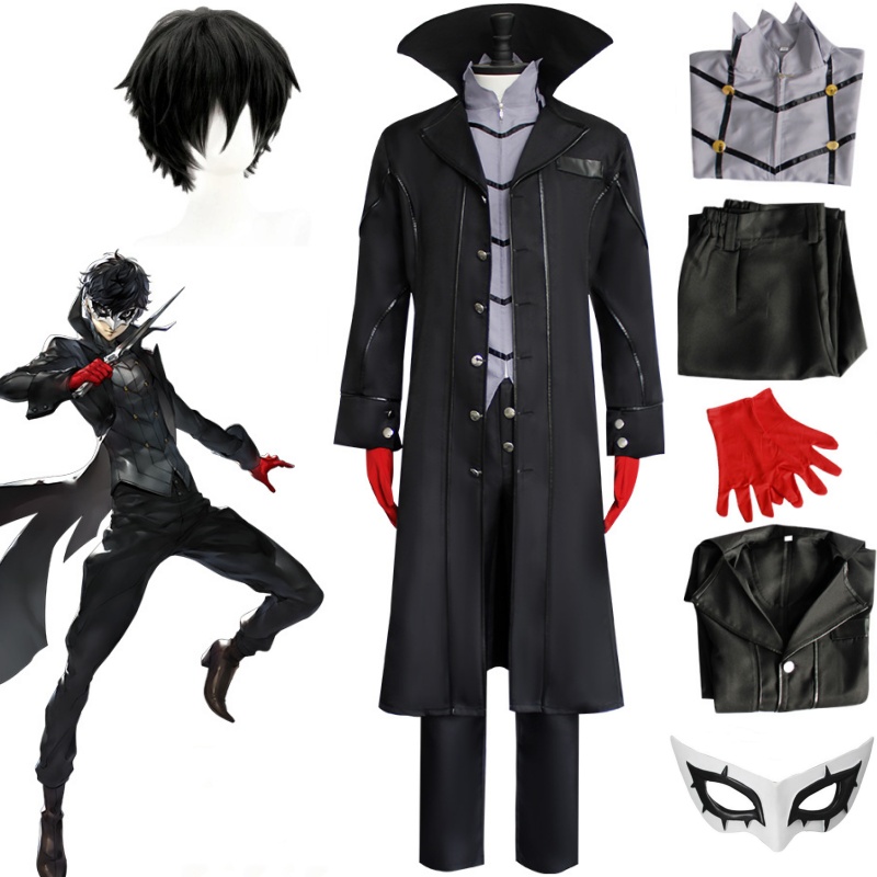Anime Persona 5 Joker Cosplay  - Black Face Mask Pack 评论和价格
