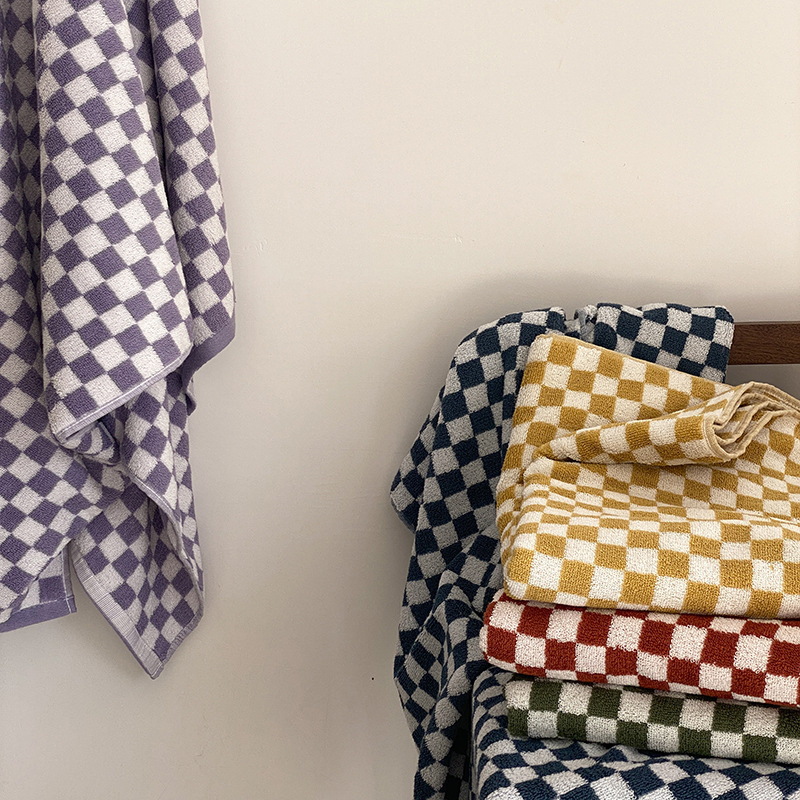 Retro Checkerboard Plaid Long- - Cloth Face Mask Washable 评论和价格