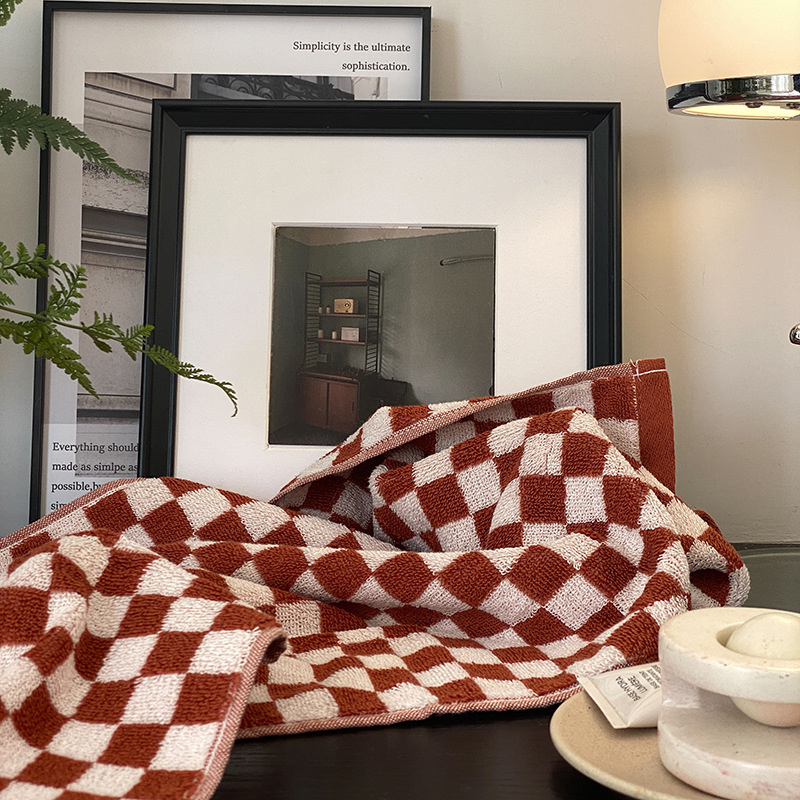 Retro Checkerboard Plaid Long- - Cloth Face Mask Washable 评论和价格