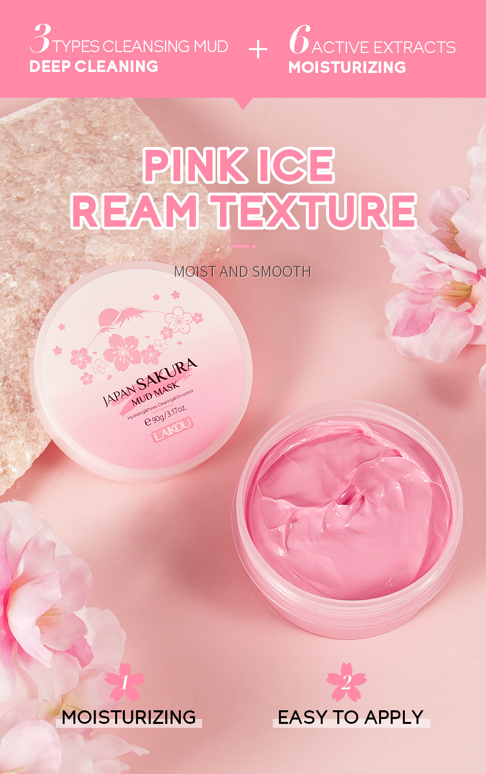 LAIKOU Sakura Clay Mask 25g/90 - Dust Mask Construction 评论和价格
