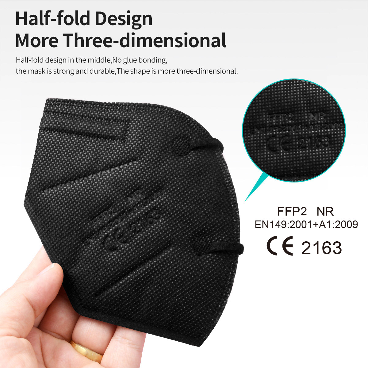 5Layer FFP2 Masks CE Approve K - Black Face Mask Pack 评论和价格