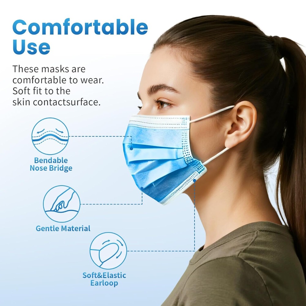 Blue Disposable Face Mask 100  - Disposable Mask Blue 评论和价格