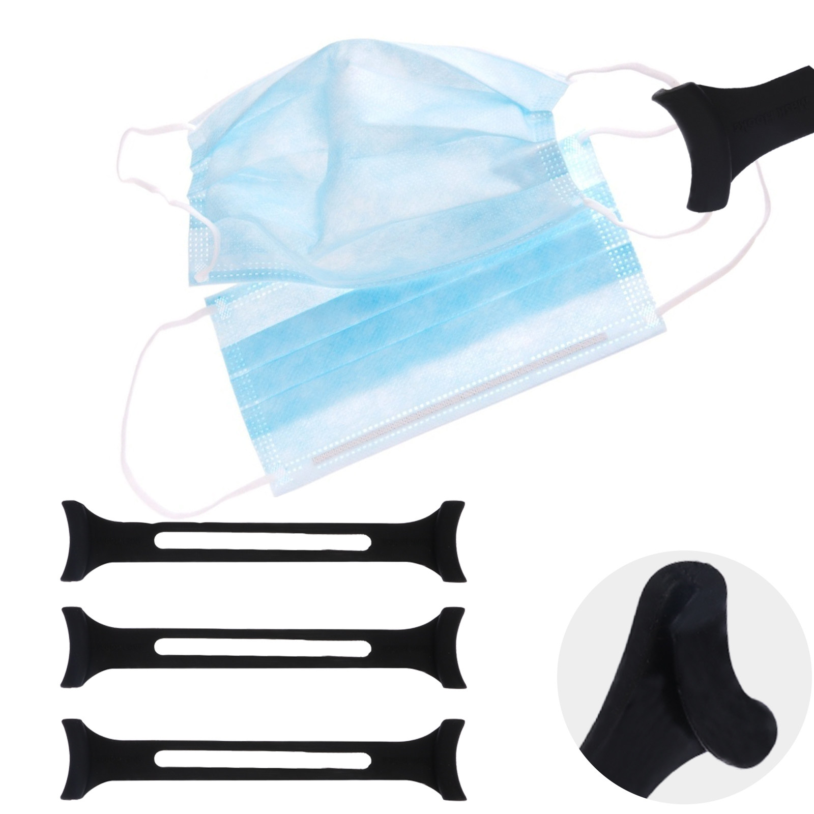 3Pcs Professional Grade Silico - Mask Ear Saver Strap 评论和价格
