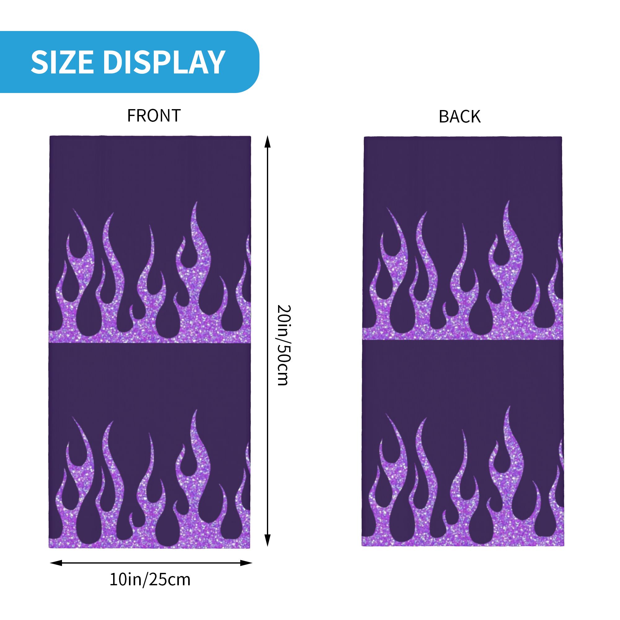 Custom Purple Glitter Flames B - Neck Gaiter Face Cover 评论和价格