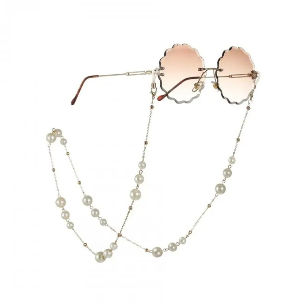 Trendy Pearl Beaded Sunglass C - Mask Lanyard Adjustable 评论和价格