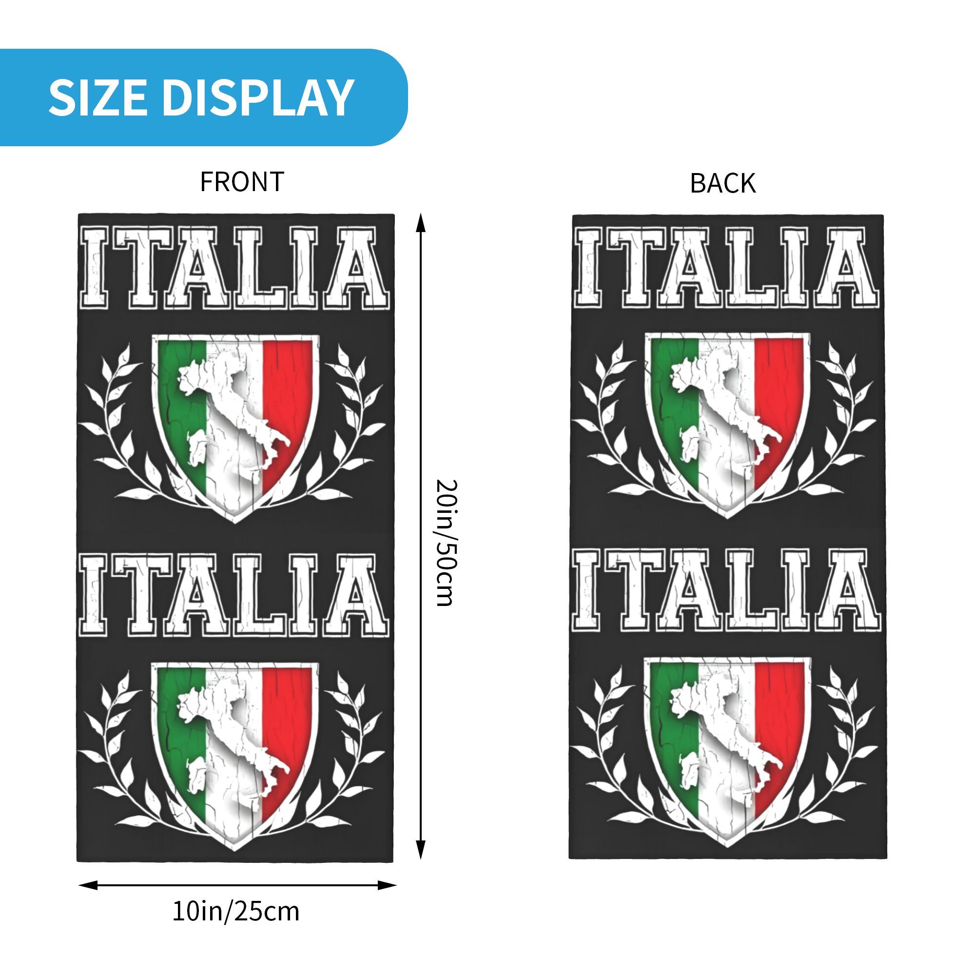 Custom Italy Flag Bandana Neck - Neck Gaiter Face Cover 评论和价格