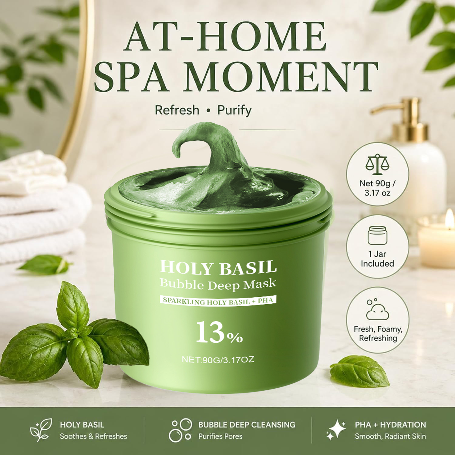 Holy Basil Bubble Deep Mask Cl - Dust Mask Construction 评论和价格