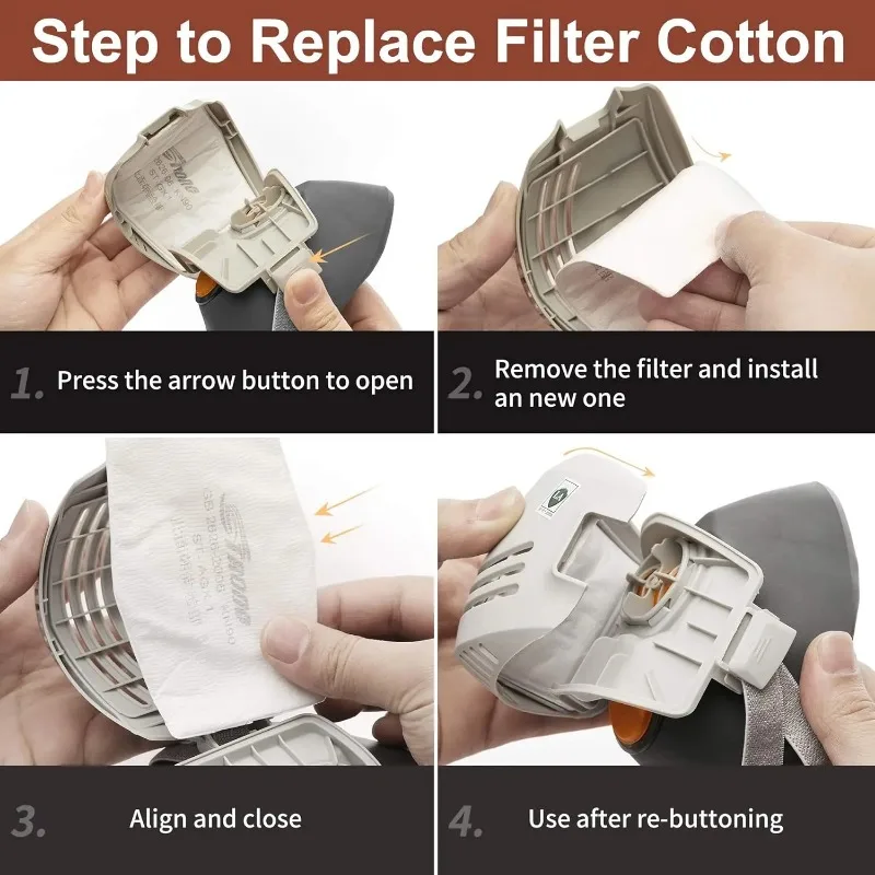 Dust Mask +20pcs Filter Cotton - Dust Mask Construction 评论和价格