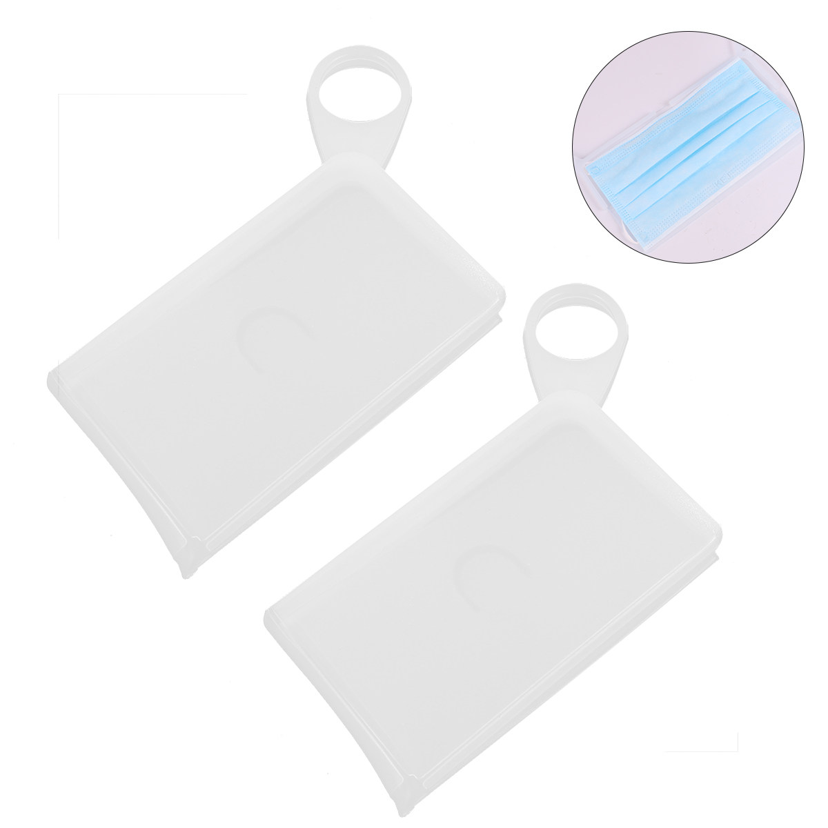 2Pcs Food Grade Silicone Face  - Face Mask Storage Box 评论和价格