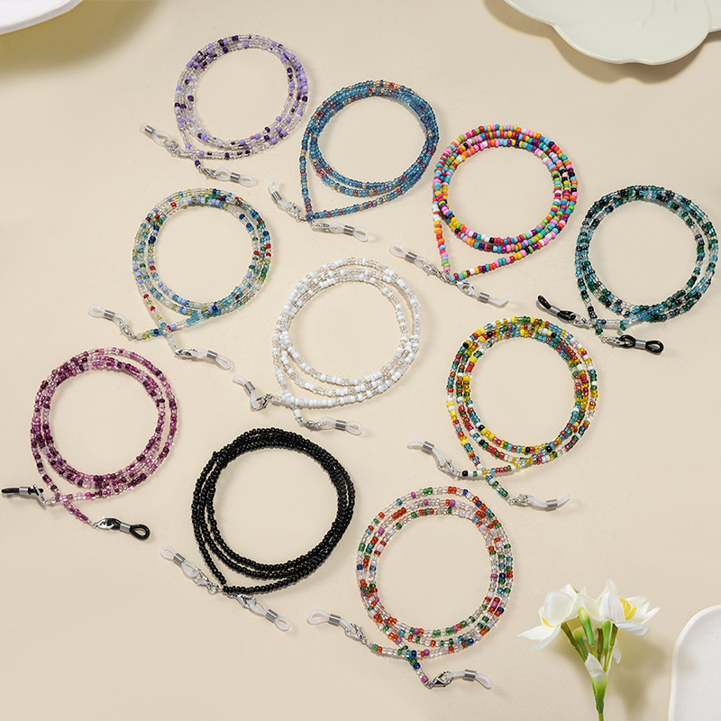 Colorful Rice Bead Glasses Cha - Mask Chain Holder 评论和价格