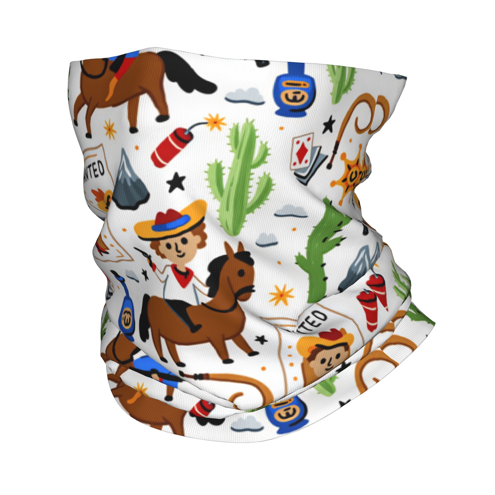 Cartoon Kids Western Cowboy Ba - Kids Face Mask 评论和价格