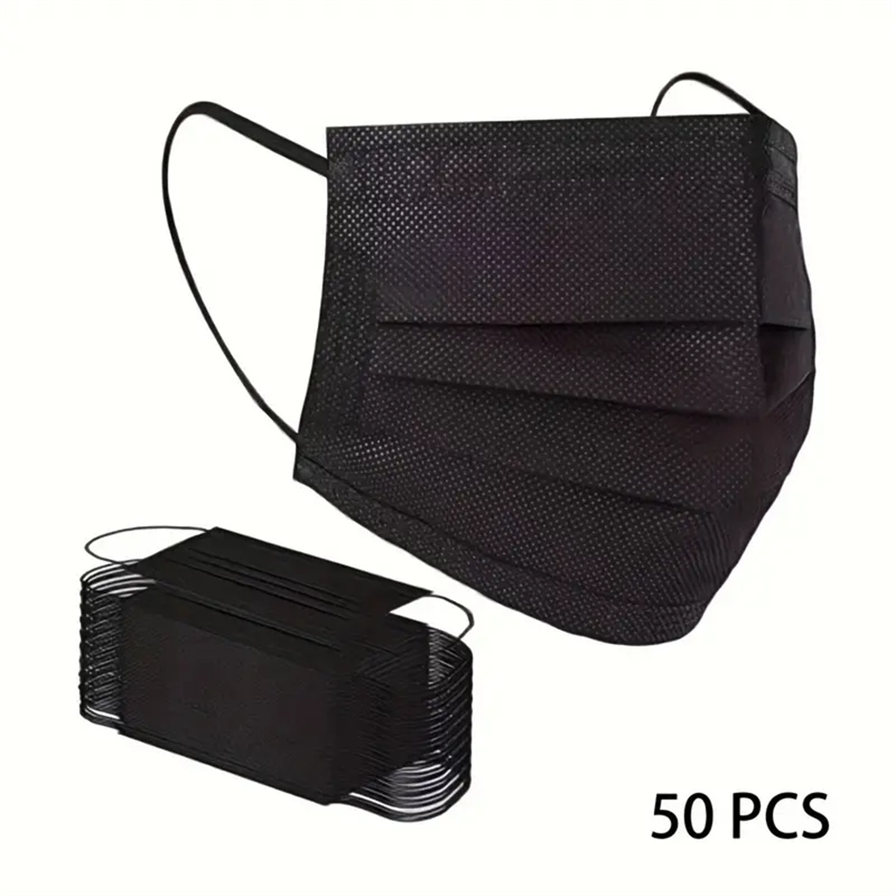 50-200pcs Black Disposable Fac - Black Face Mask Pack 评论和价格