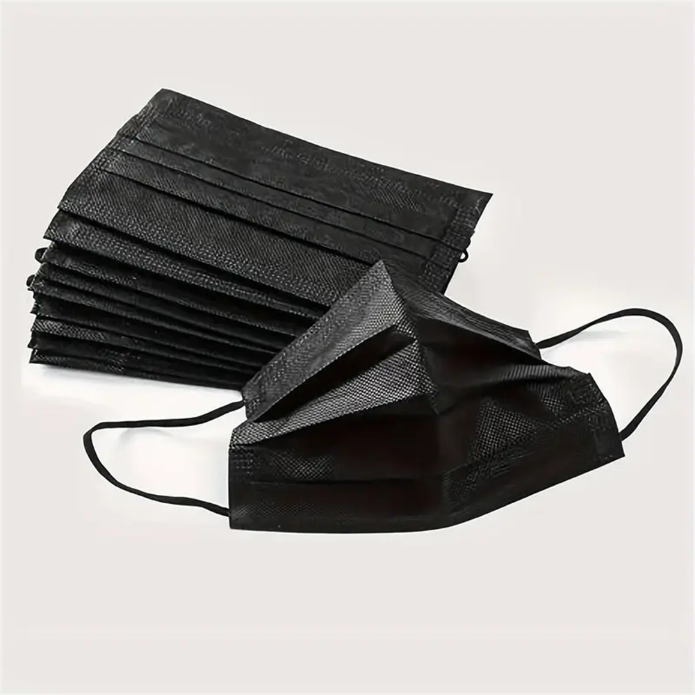 50-200pcs Black Disposable Fac - Black Face Mask Pack 评论和价格