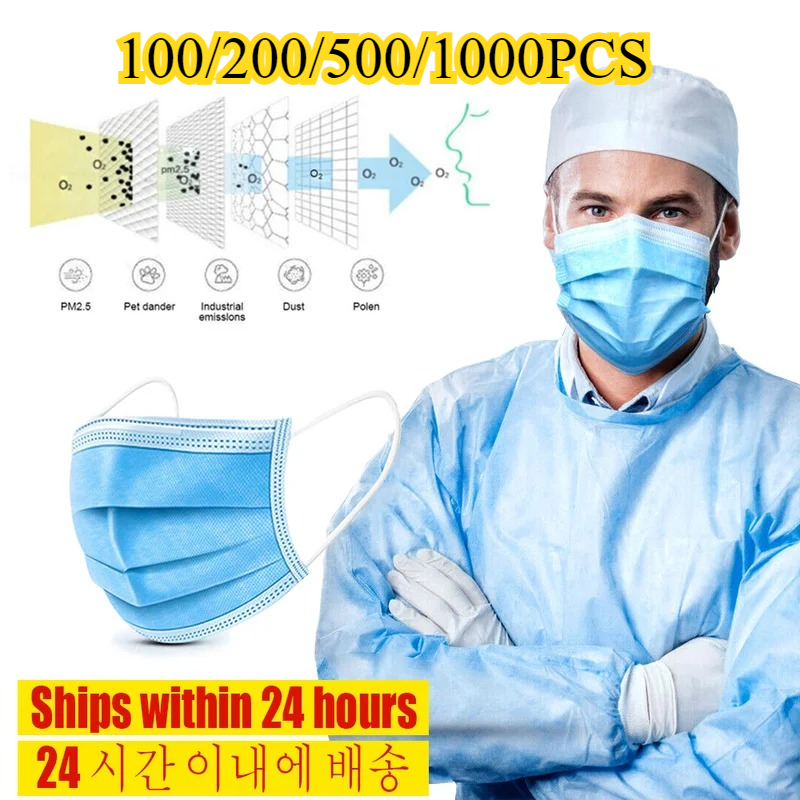 3-Layer Disposable Face Mask-A - Disposable Mask Blue 评论和价格