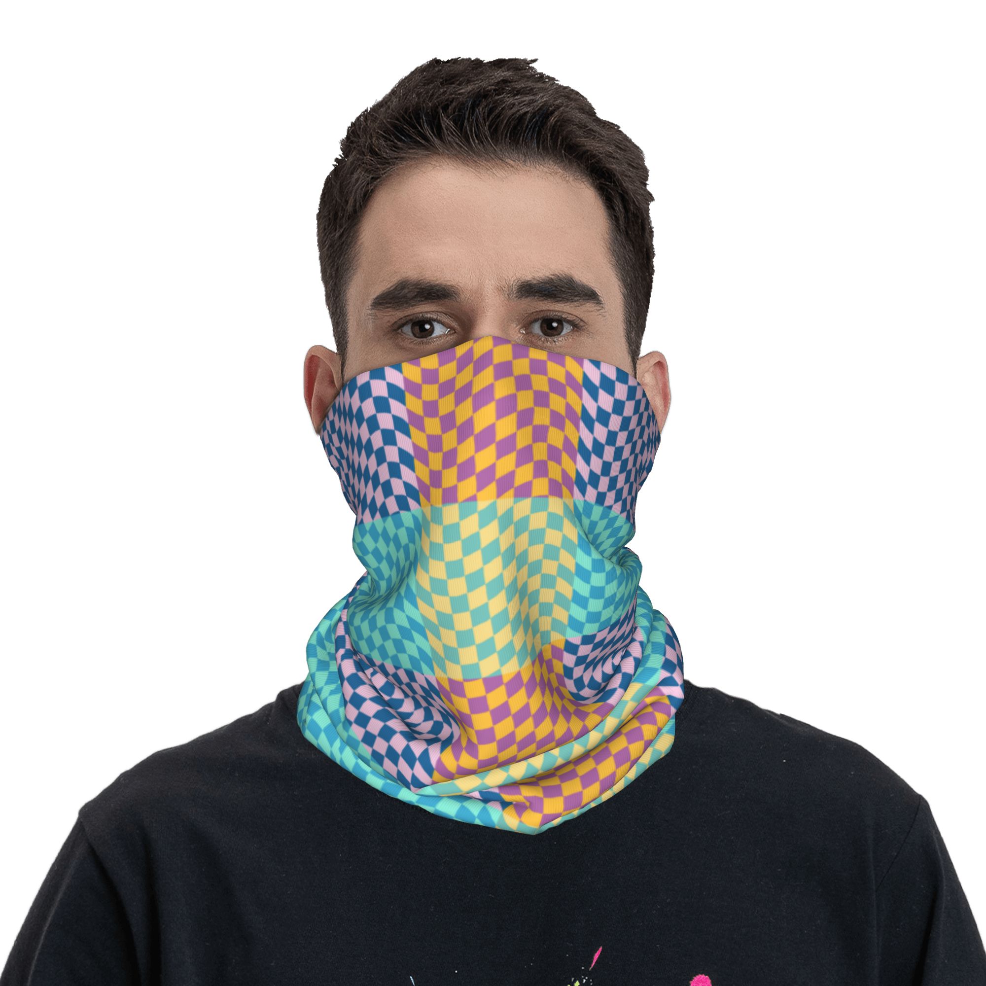 Custom Colored Checkered Banda - Neck Gaiter Face Cover 评论和价格