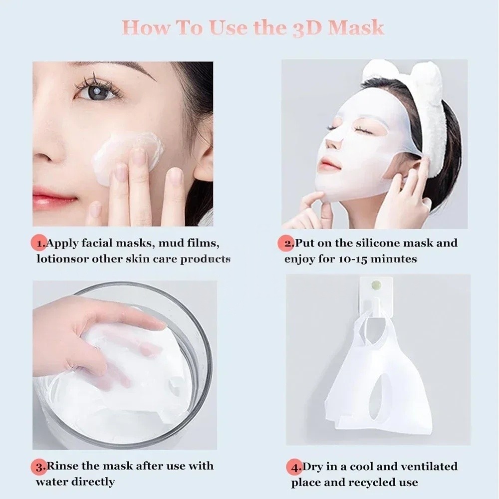 1/2PCS 3D Reusable Wrinkle Smo - Silicone Mask Bracket 评论和价格